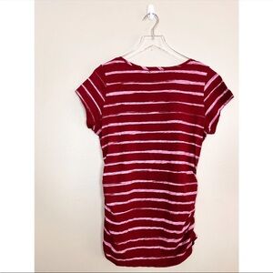 Fresh Produce size S Scoop neck Striped Red and White Women Top cotton blouse
